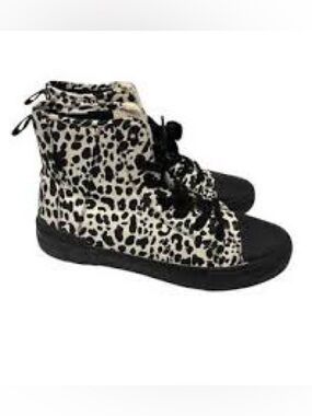 Levis Women's Elite Sneakers High-Top Lace-Up Shoes Leopard Sz: 7.5